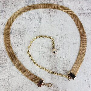 Vintage Chain Belt Gold Tone Metallic Adjustable Length